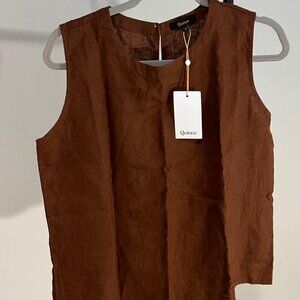 Quince Linen Brown Top